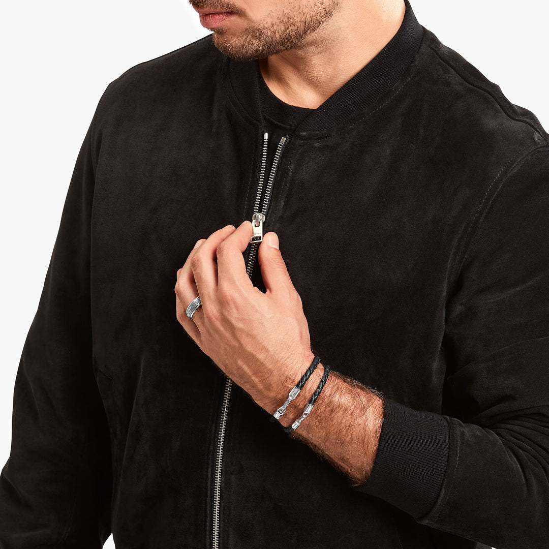 Thomas Sabo - Black Leather and Blackened Silver Bracelet - Silver