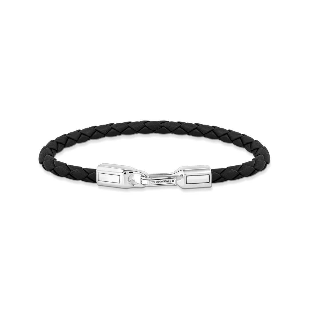 Thomas Sabo - Black Leather and Blackened Silver Bracelet - Silver