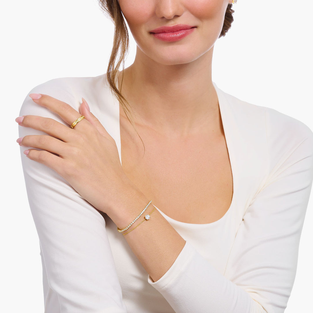 Thomas Sabo - White CZ Pendant Bracelet - Gold