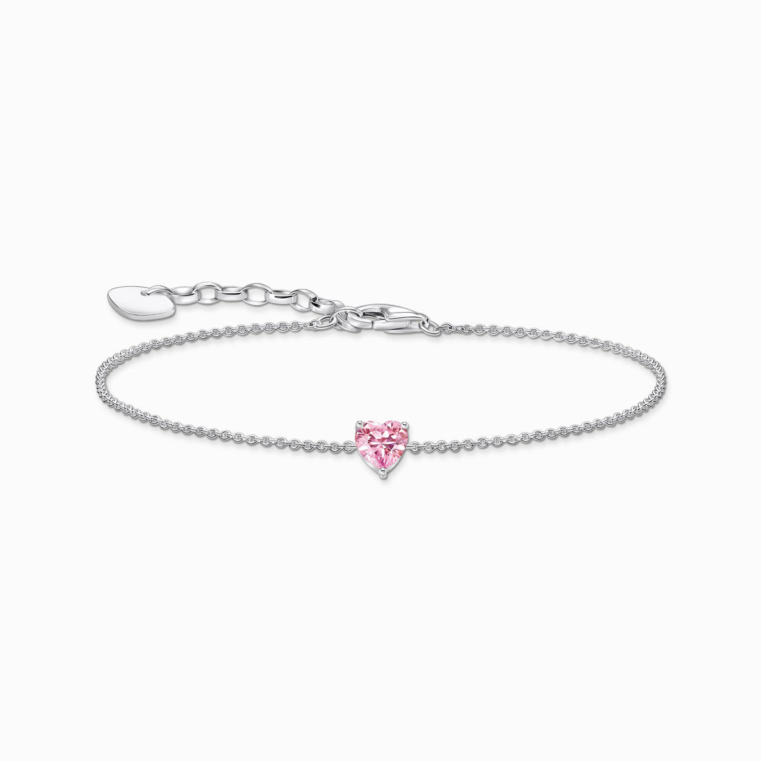 Thomas Sabo - Pink CZ Heart-Shaped Bracelet - Silver