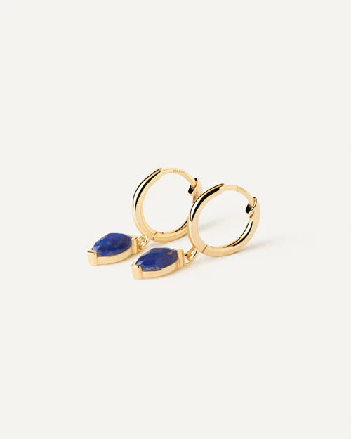 PDPAOLA - Lapis Lazuli Nomad Hoop Earrings - Gold