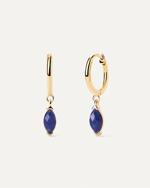 PDPAOLA - Lapis Lazuli Nomad Hoop Earrings - Gold