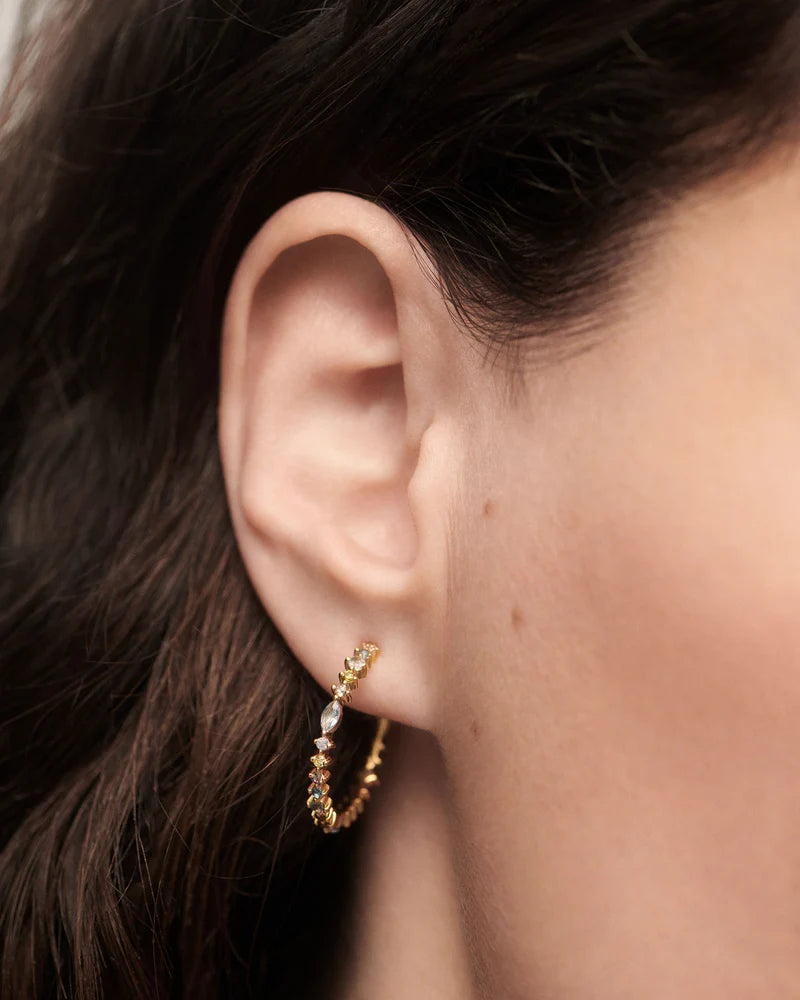 PDPAOLA - Lotus Hoop Earrings - Gold