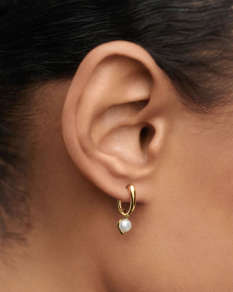 PDPAOLA - La Perla Mini Hoop Earrings - Gold