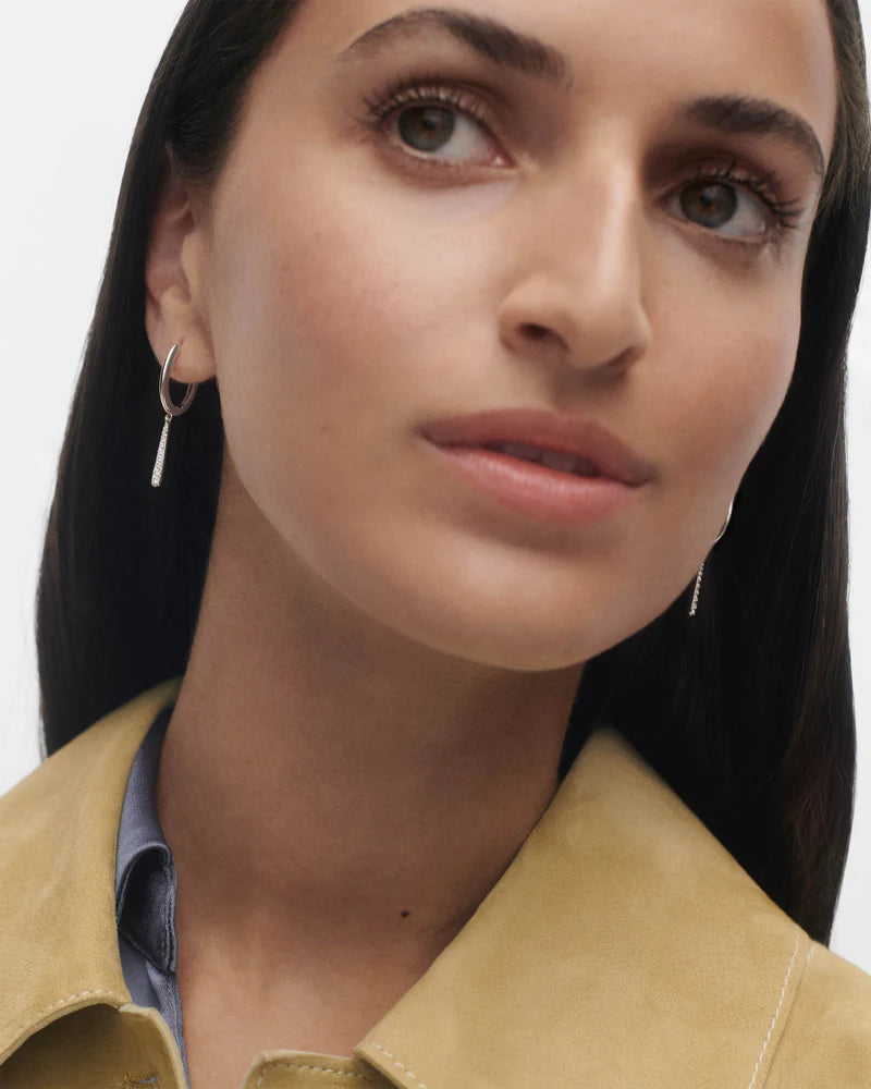 PDPAOLA - Olga Mini Hoop Earrings - Silver