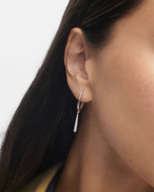 PDPAOLA - Olga Mini Hoop Earrings - Silver