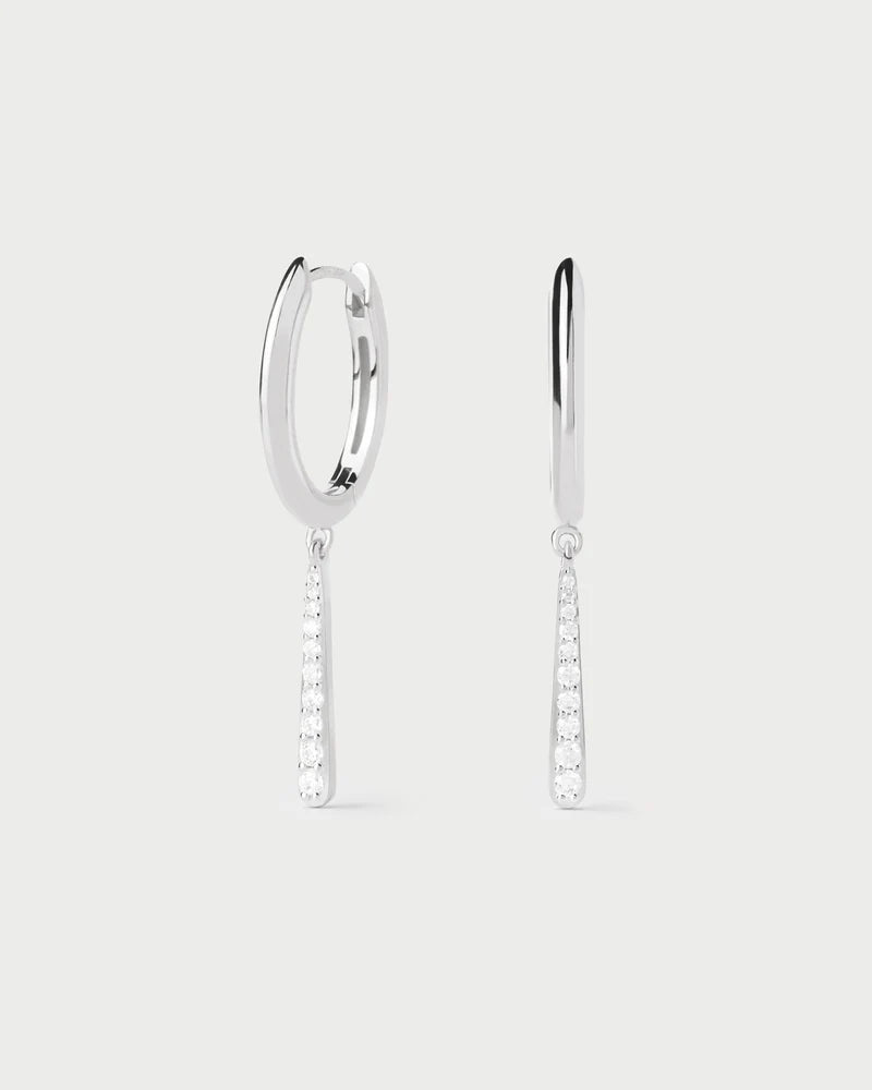PDPAOLA - Olga Mini Hoop Earrings - Silver