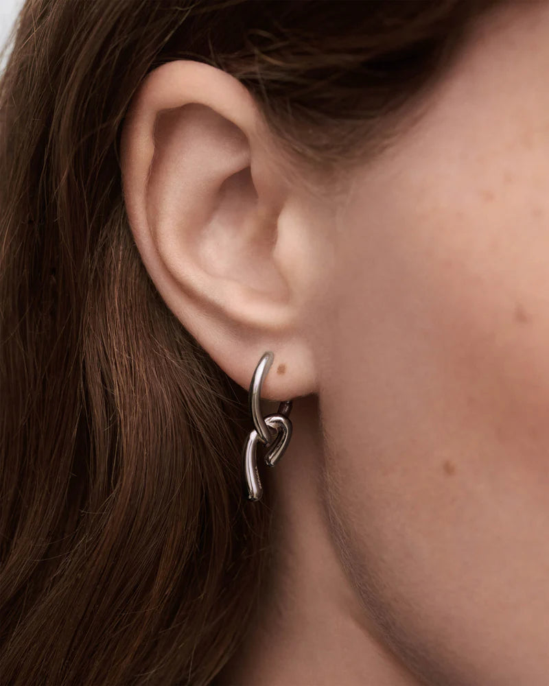 PDPAOLA - Mini Twist Hoop Earrings - Silver
