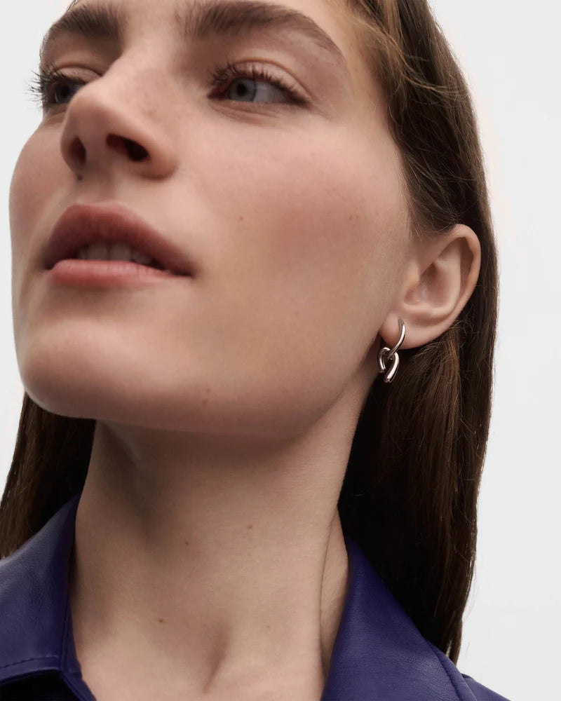 PDPAOLA - Mini Twist Hoop Earrings - Silver