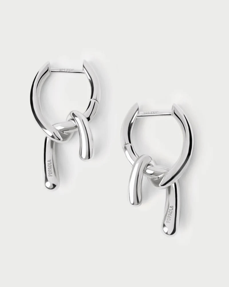 PDPAOLA - Mini Twist Hoop Earrings - Silver