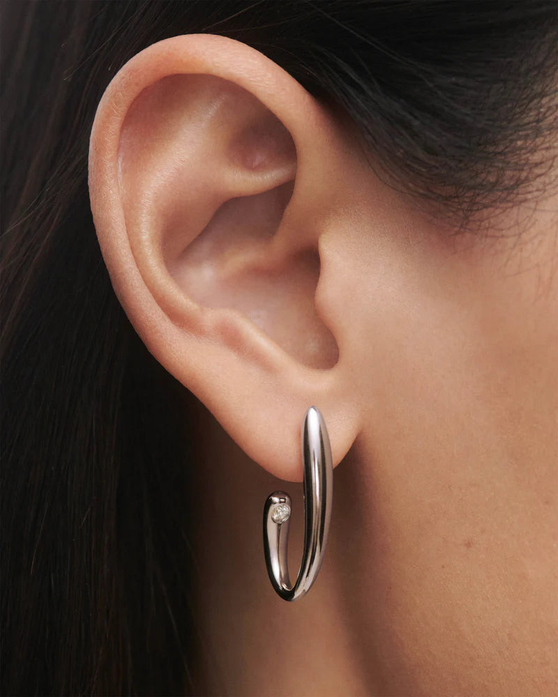 PDPAOLA - Volta Hoop Earrings - Silver