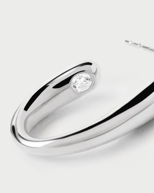 PDPAOLA - Volta Hoop Earrings - Silver