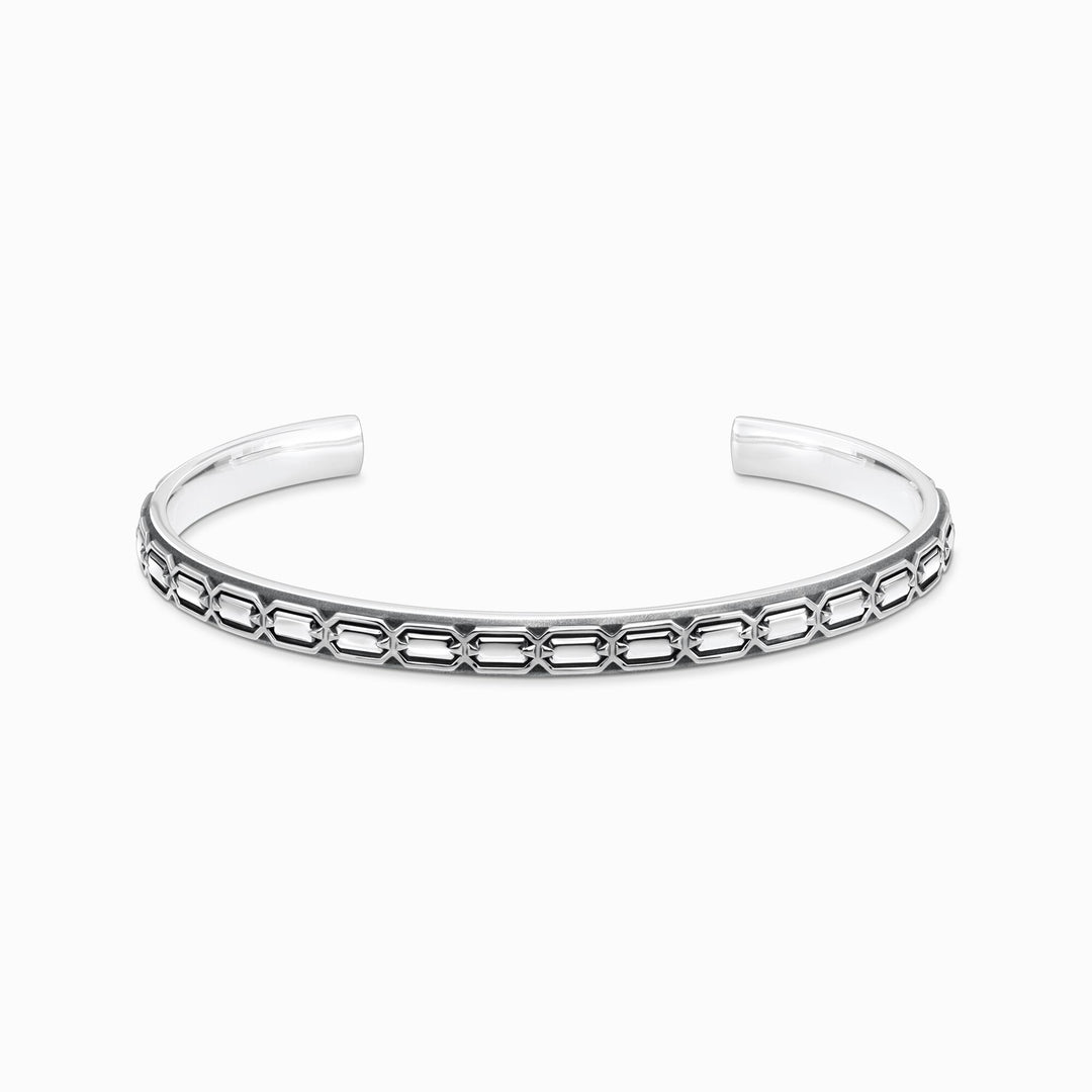 Thomas Sabo - Blackened Silver Crocodile Shell Narrow Bangle