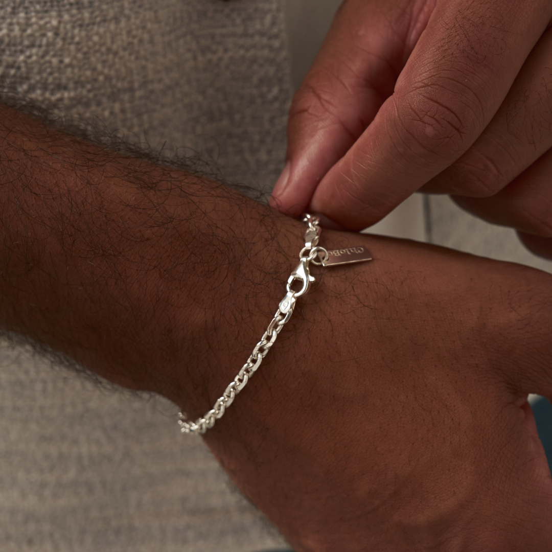 ChloBo - Men's Anchor Chain Bracelet - Silver