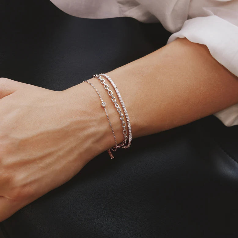 Ania Haie - Sparkle Bezel Bracelet - Silver