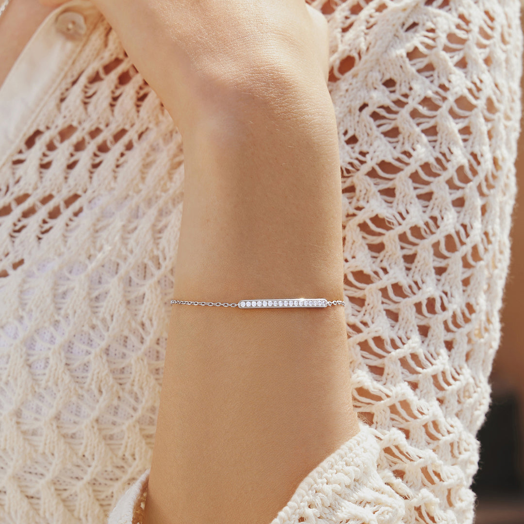 Ania Haie - Pavé Bar Bracelet - Silver