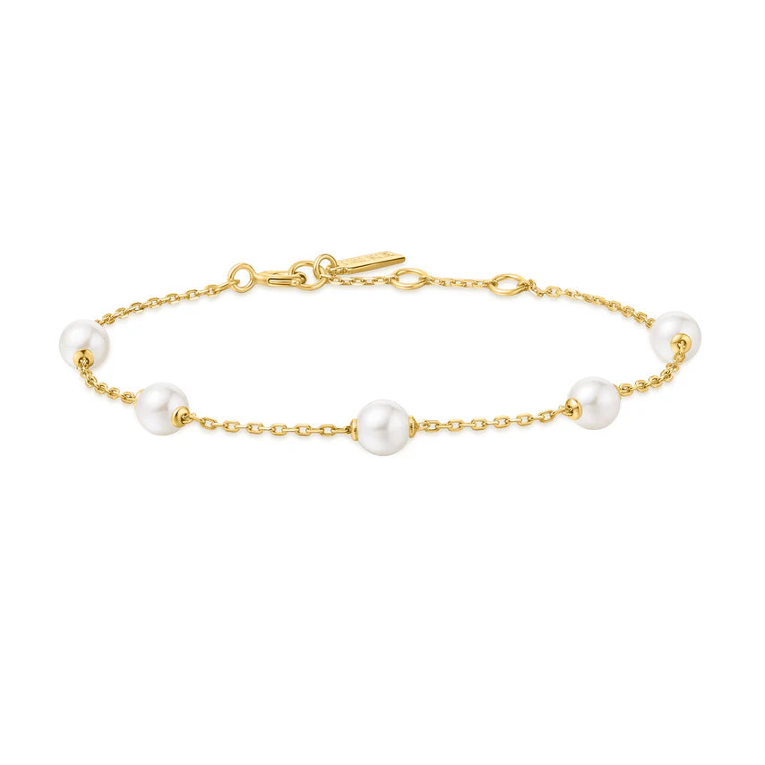 Ania Haie - Shell Pearl Station Bracelet - Gold
