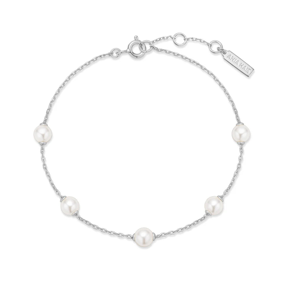 Ania Haie - Shell Pearl Station Bracelet - Silver