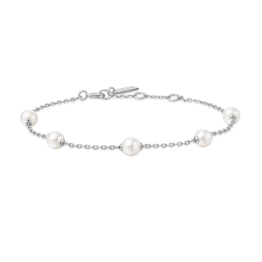 Ania Haie - Shell Pearl Station Bracelet - Silver