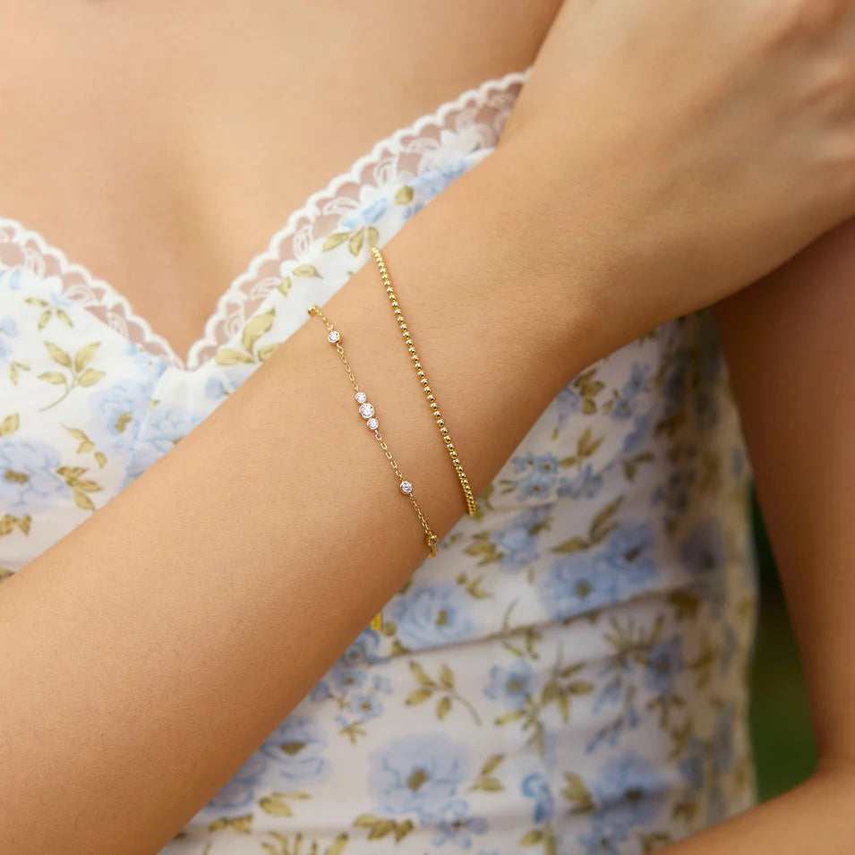 Ania Haie - Sparkling Bezel Cubic Zirconia Station Bracelet - Gold