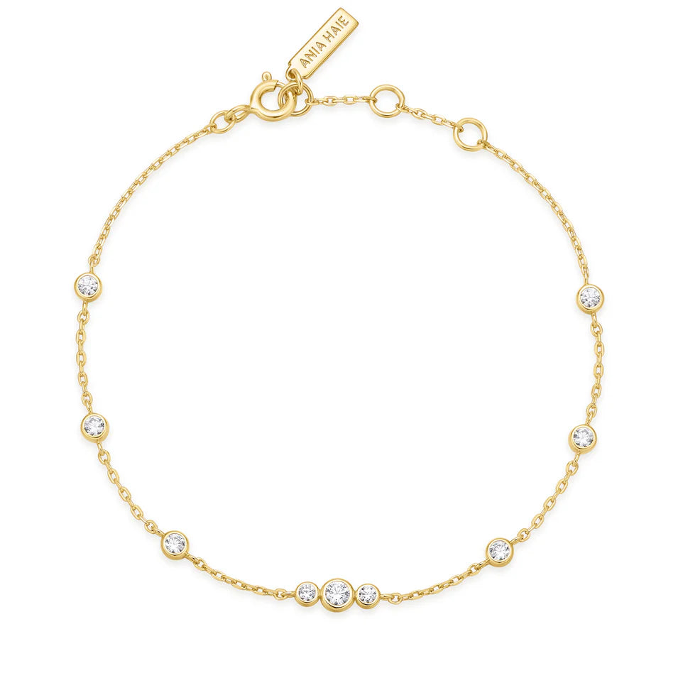 Ania Haie - Sparkling Bezel Cubic Zirconia Station Bracelet - Gold