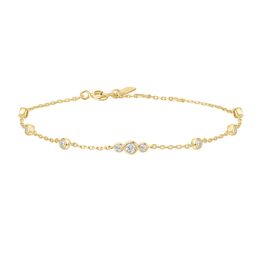 Ania Haie - Sparkling Bezel Cubic Zirconia Station Bracelet - Gold