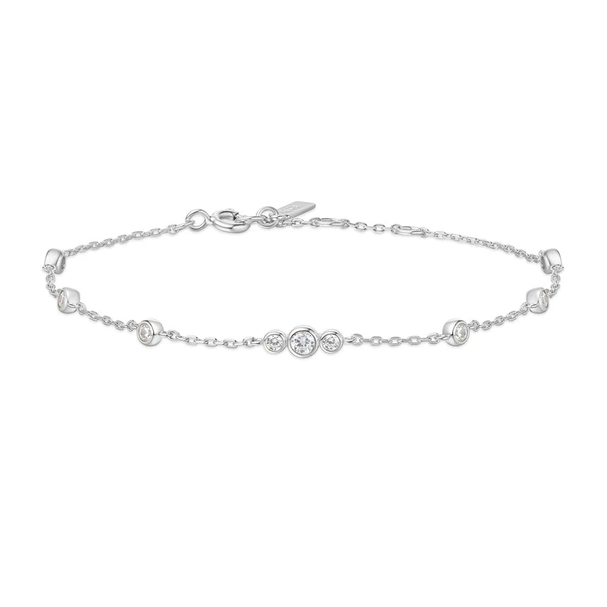 Ania Haie - Sparkling Bezel Cubic Zirconia Station Bracelet - Silver
