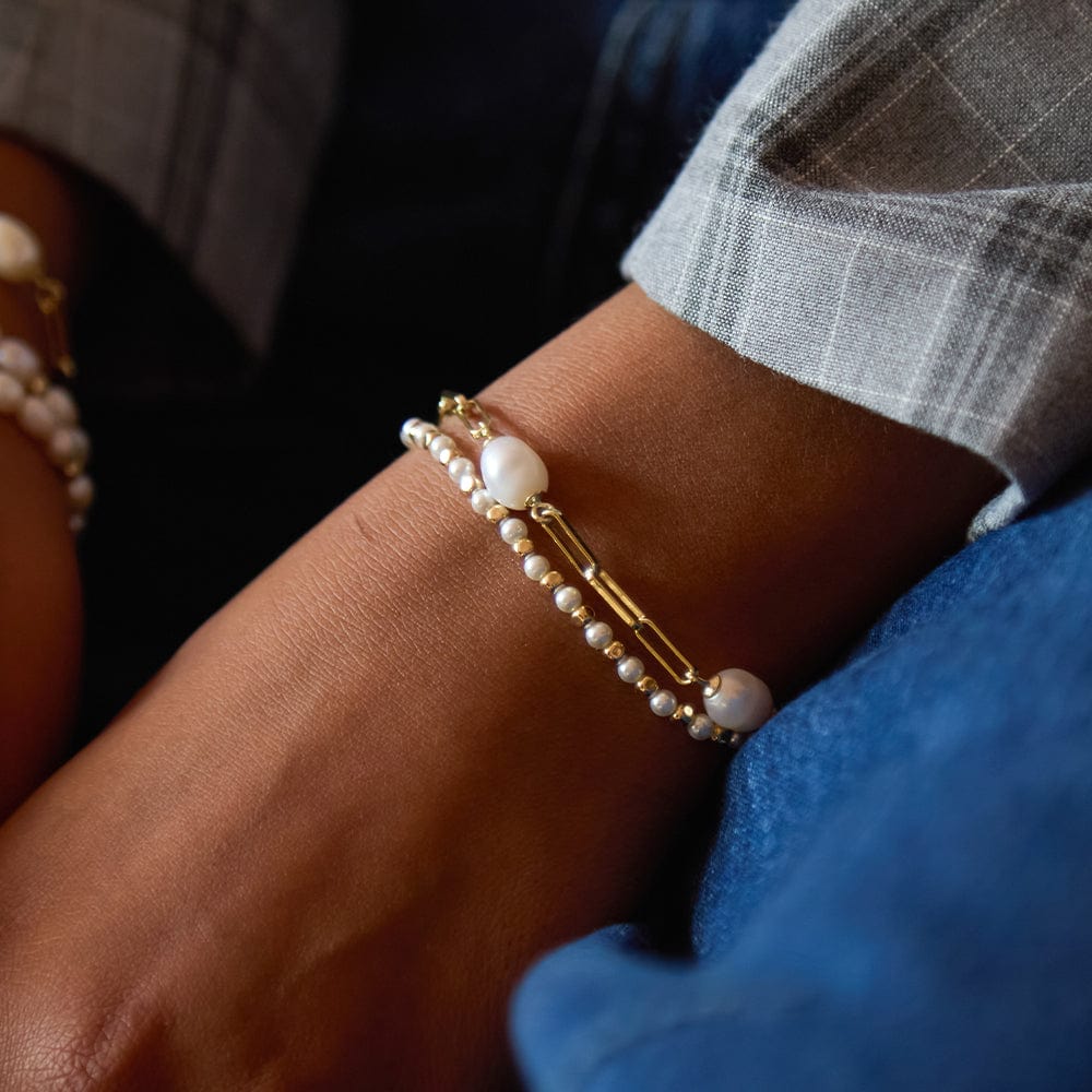 Daisy London - Pearl and Bead Bracelet - Gold