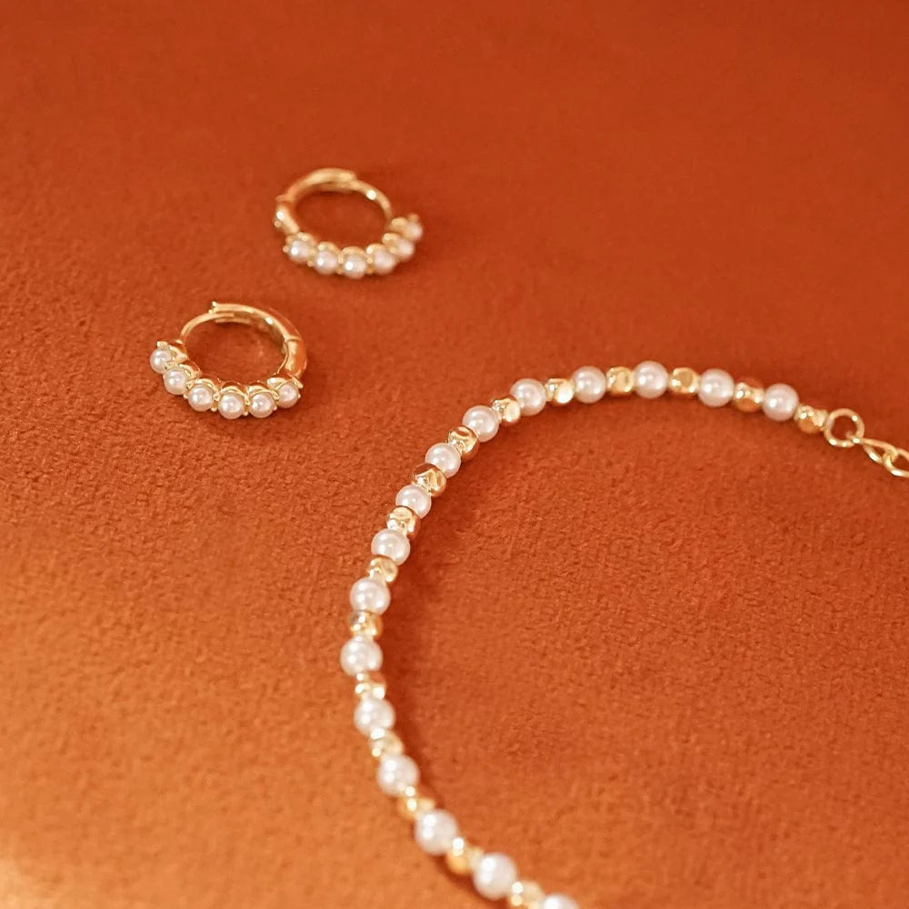 Daisy London - Pearl and Bead Bracelet - Gold