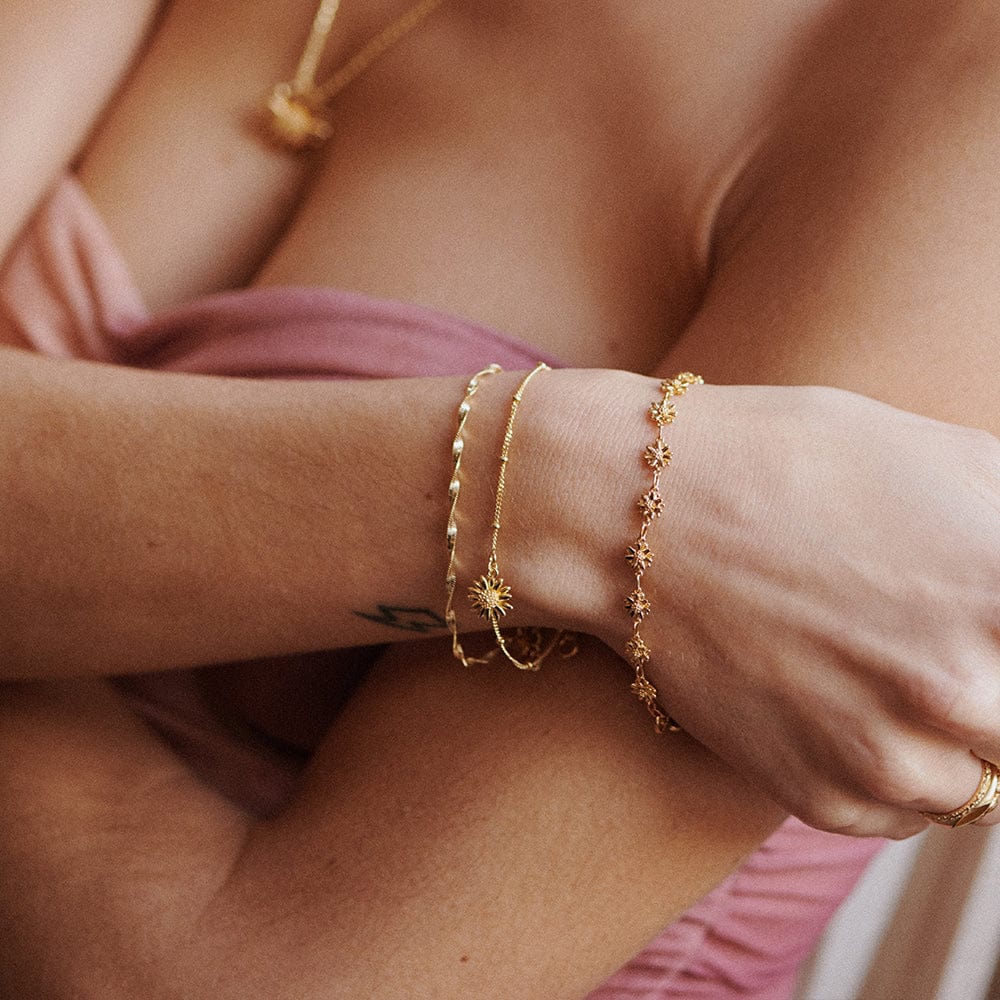 Daisy London - English Daisy Drop Bobble Bracelet - Gold