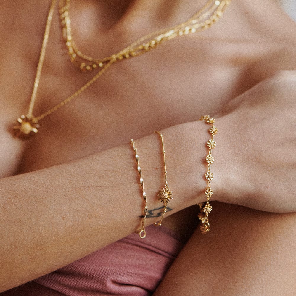 Daisy London - English Daisy Drop Bobble Bracelet - Gold