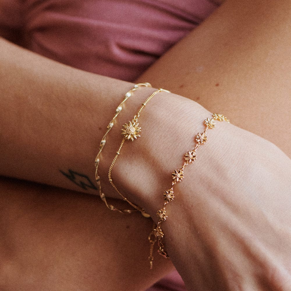 Daisy London - English Daisy Drop Bobble Bracelet - Gold