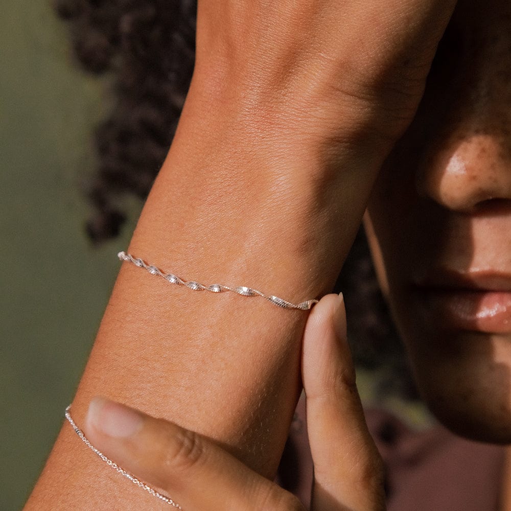 Daisy London - Helix Twisted Chain Bracelet - Silver