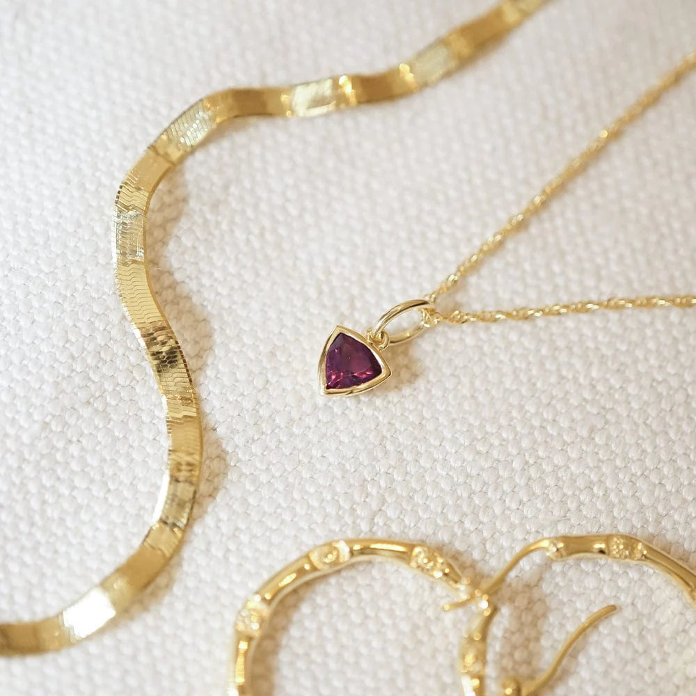 Daisy London - Birthstone Necklace - Amethyst February - Gold