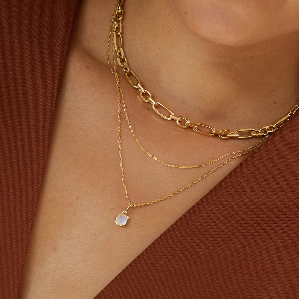 Daisy London - Birthstone Necklace - Moonstone June - Gold