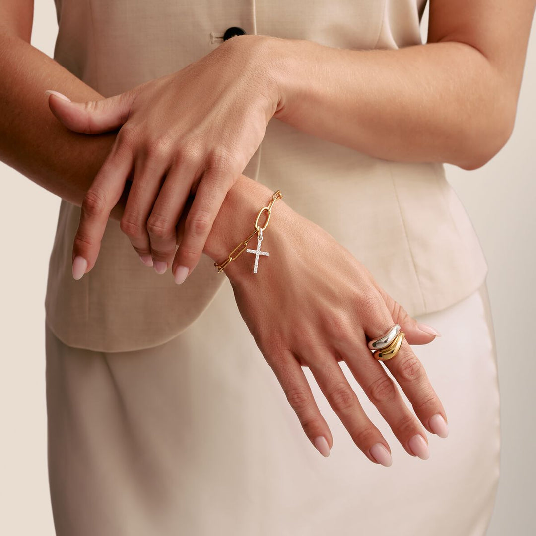 Thomas Sabo - Cross with Stones Connect Charm - Silver