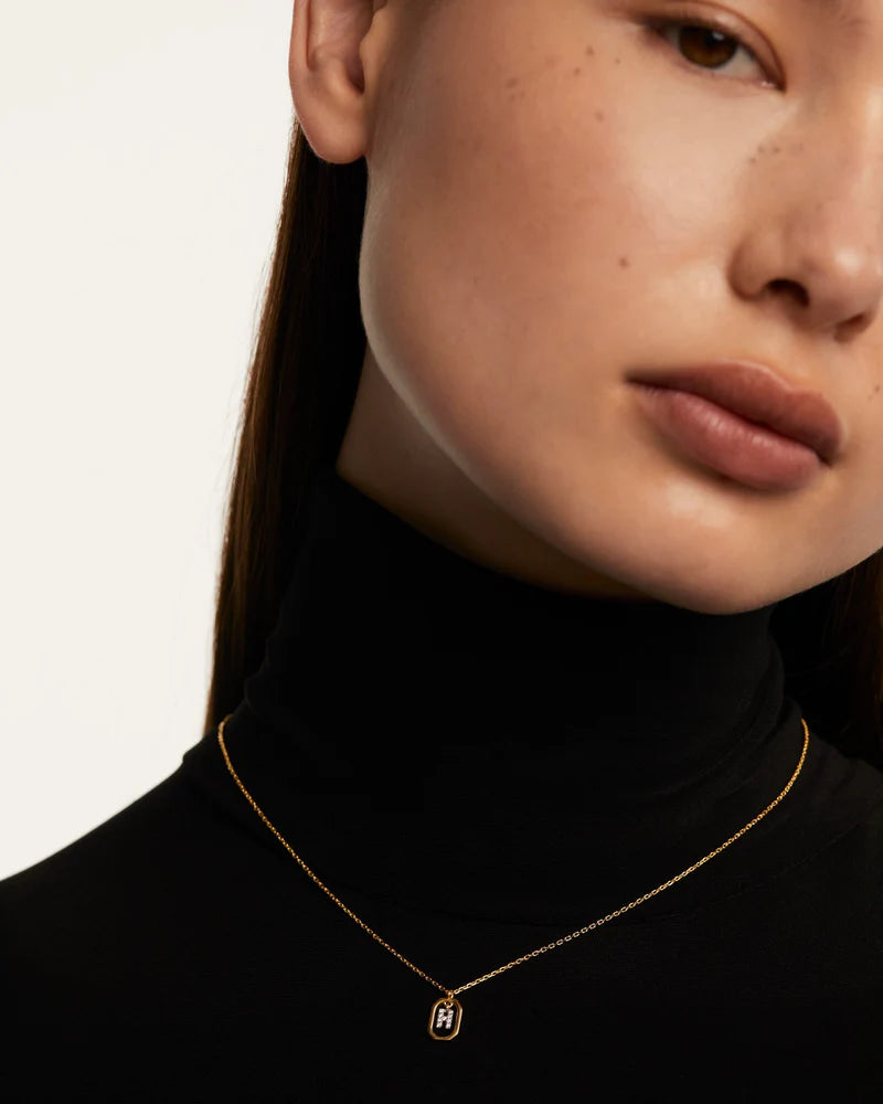 PDPAOLA - Mini Letter 'H' Necklace - Gold