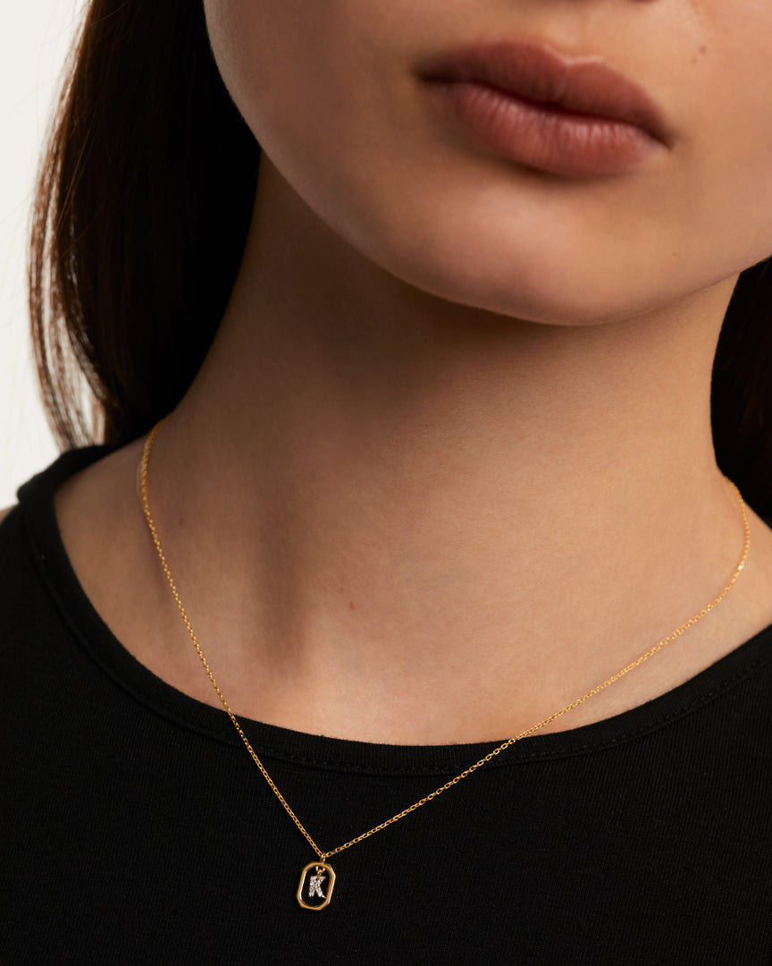 PDPAOLA - Mini Letter 'K' Necklace - Gold
