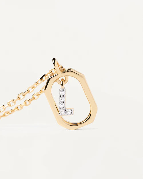 PDPAOLA - Mini Letter 'L' Necklace - Gold