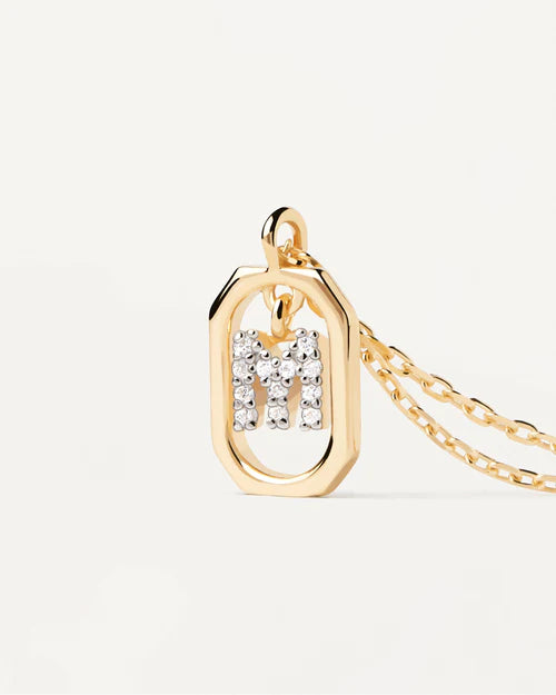 PDPAOLA - Mini Letter 'M' Necklace - Gold