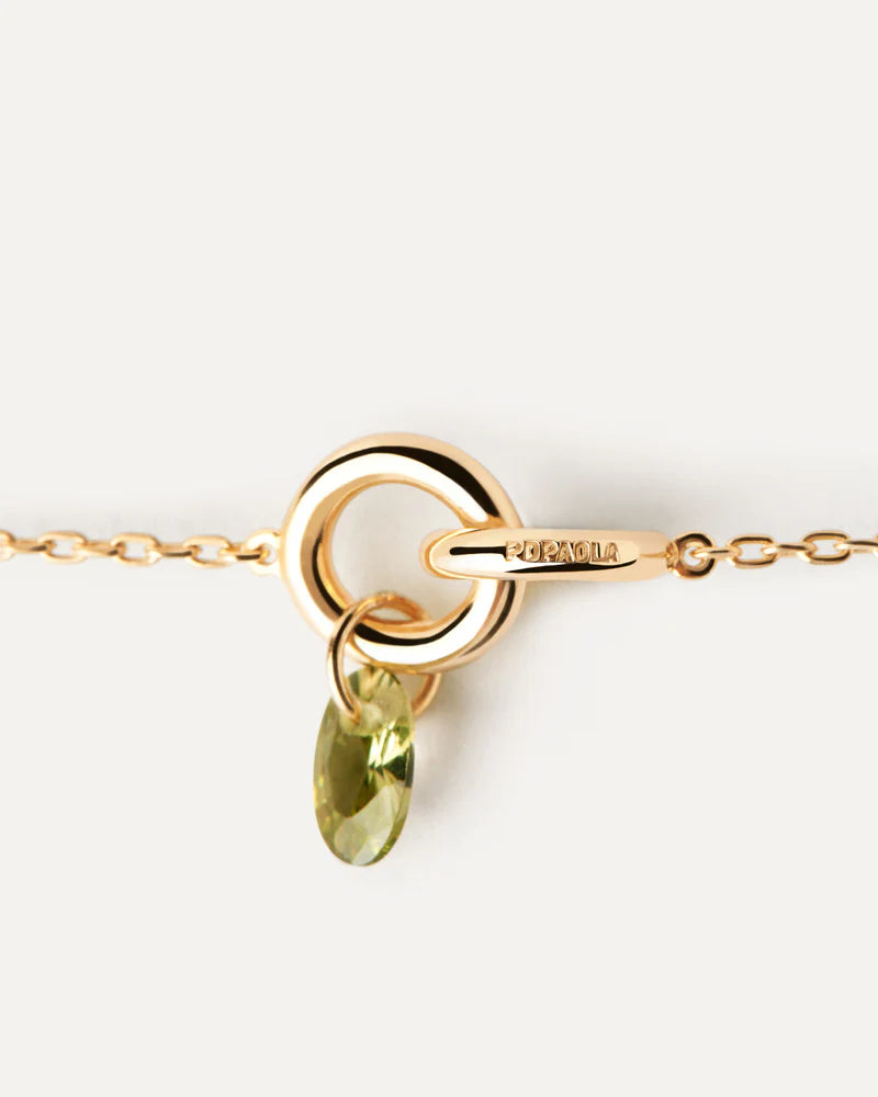 PDPAOLA - Green Lily Necklace - Gold