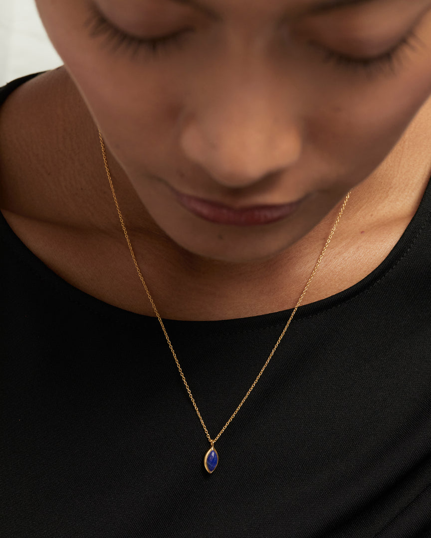 PDPAOLA - Lapis Lazuli Nomad Necklace - Gold