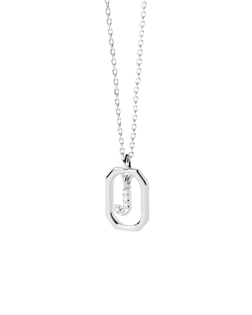 PDPAOLA - Mini Letter 'J' Necklace - Silver