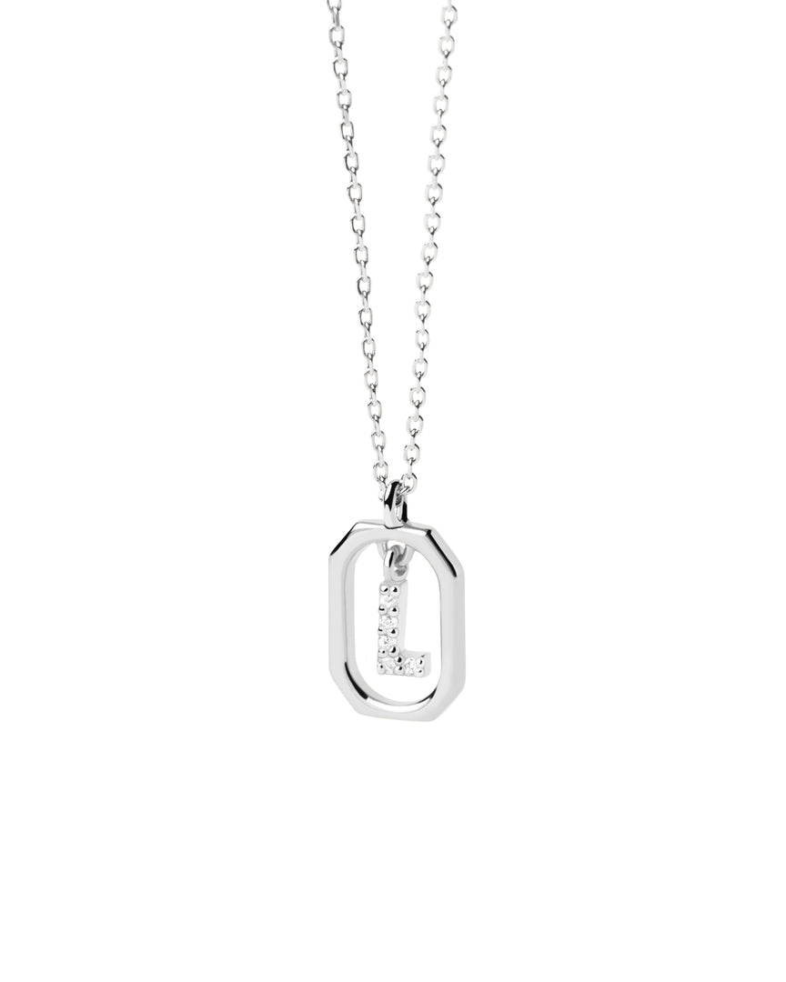 PDPAOLA - Mini Letter 'L' Necklace - Silver
