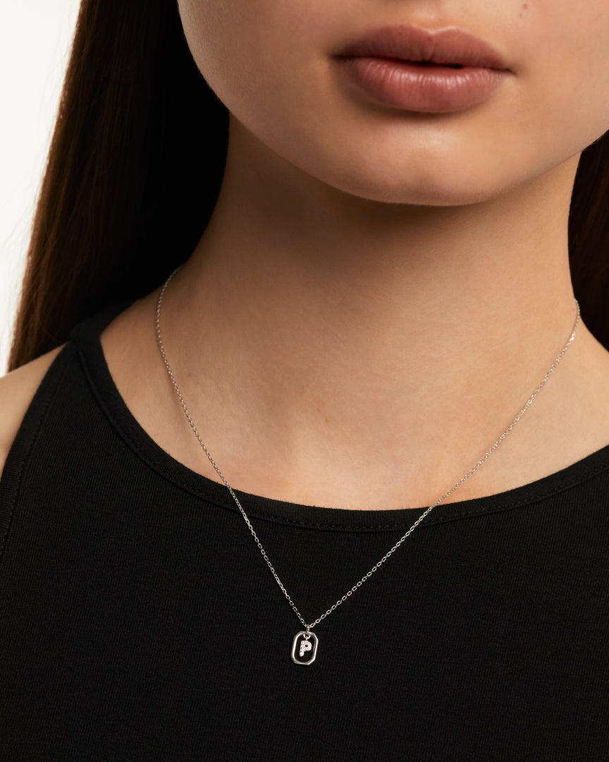 PDPAOLA - Mini Letter 'P' Necklace - Silver