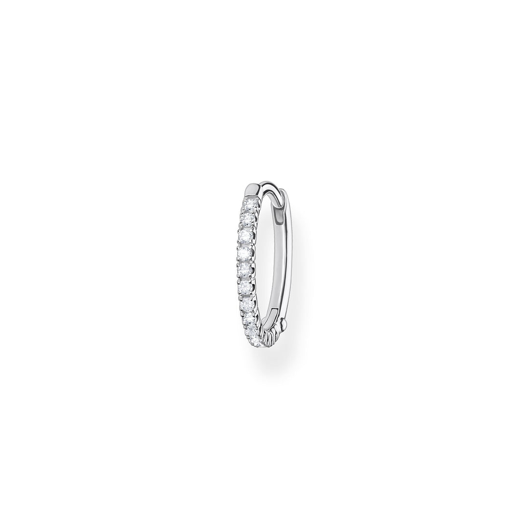 Thomas Sabo - White Stones Single Hoop Earring - Silver