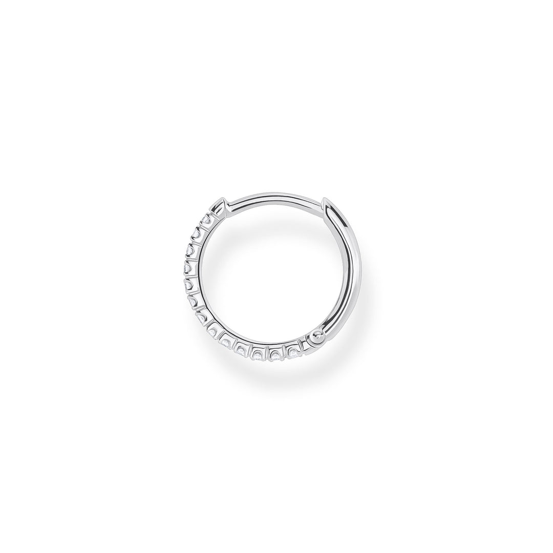Thomas Sabo - White Stones Single Hoop Earring - Silver
