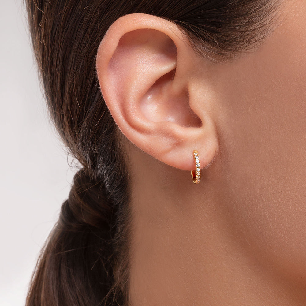 Thomas Sabo - Single Hoop Earring with Stones - Gold