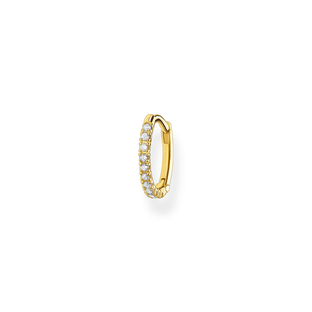 Thomas Sabo - Yellow Gold Zirconia Single Small Hoop Earring 13.5mm