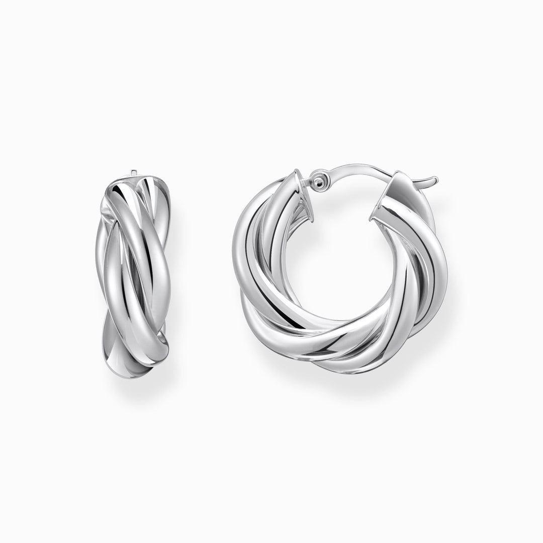 Thomas Sabo - Intertwined Design Hoop Earrings - Silver